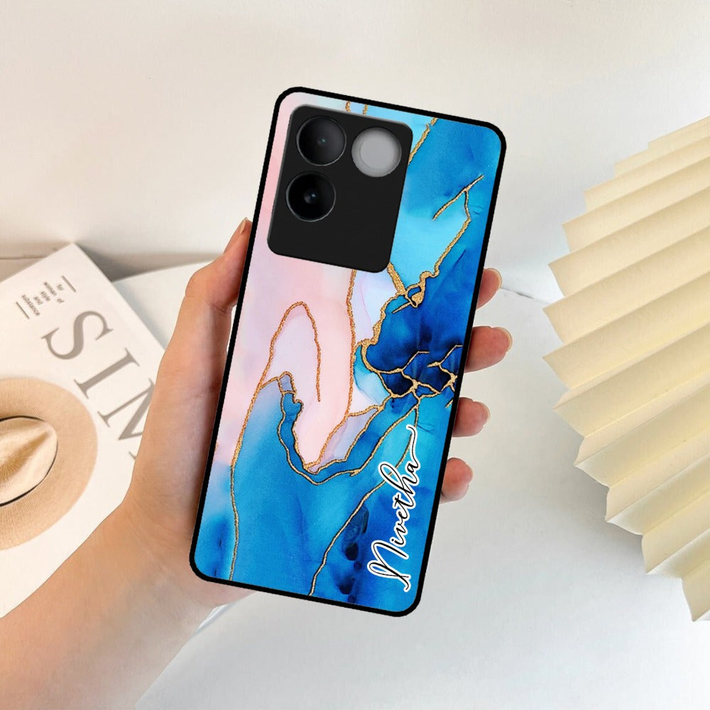 Blue Marble Glossy Metal Case Cover For Vivo