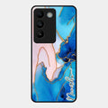 Blue Marble Glossy Metal Case Cover For Vivo T3 5G