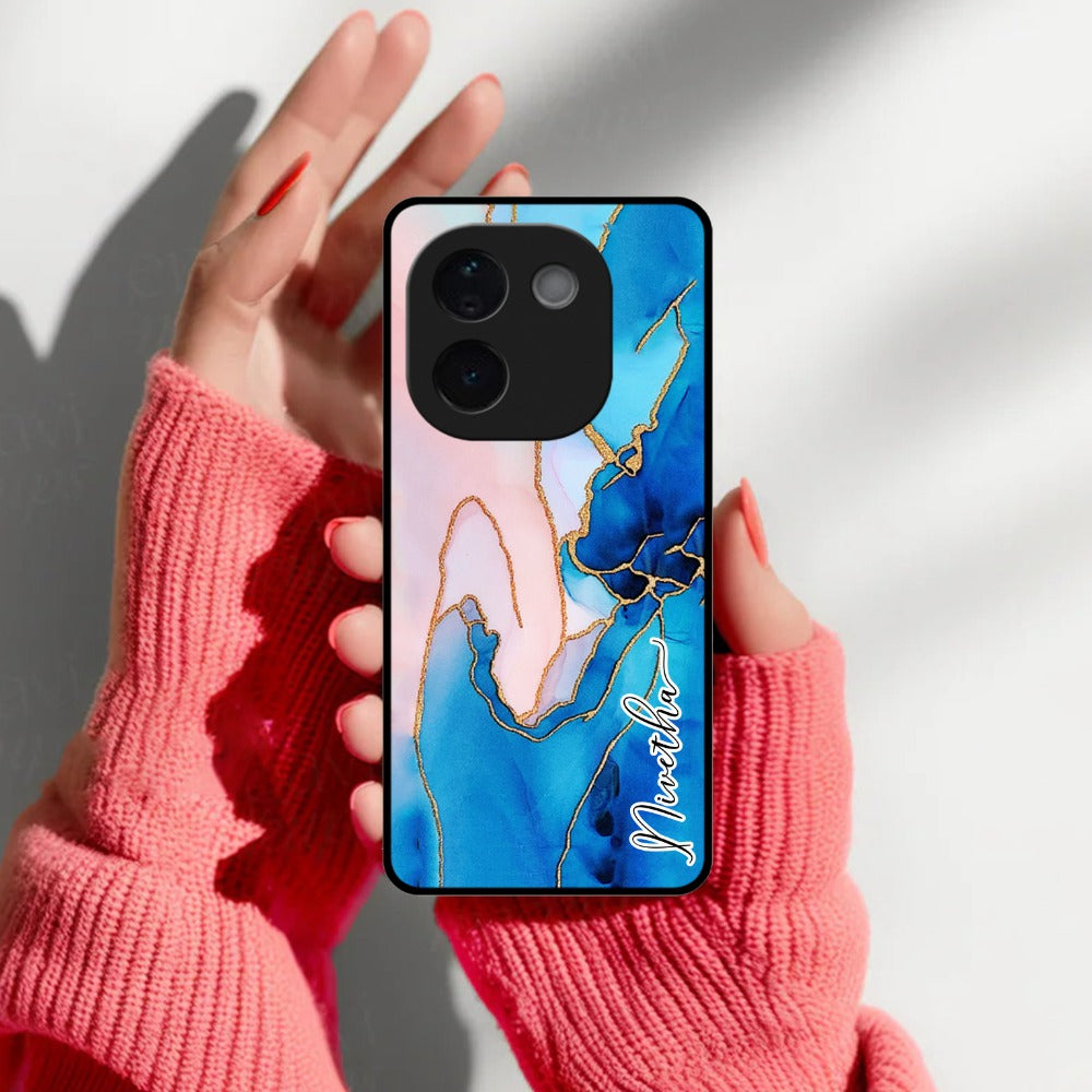 Blue Marble Glossy Metal Case Cover For Vivo