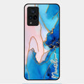 Blue Marble Glossy Metal Case Cover For Vivo V21 5G