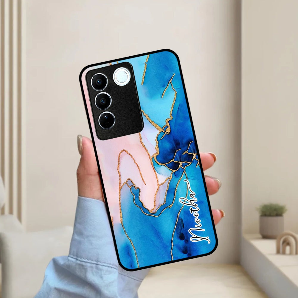 Blue Marble Glossy Metal Case Cover For Vivo