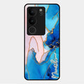 Blue Marble Glossy Metal Case Cover For Vivo V29 5G
