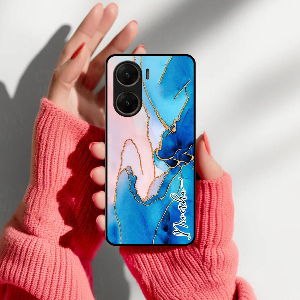 Blue Marble Glossy Metal Case Cover For Vivo