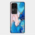 Blue Marble Glossy Metal Case Cover For Vivo V30 Pro 5G
