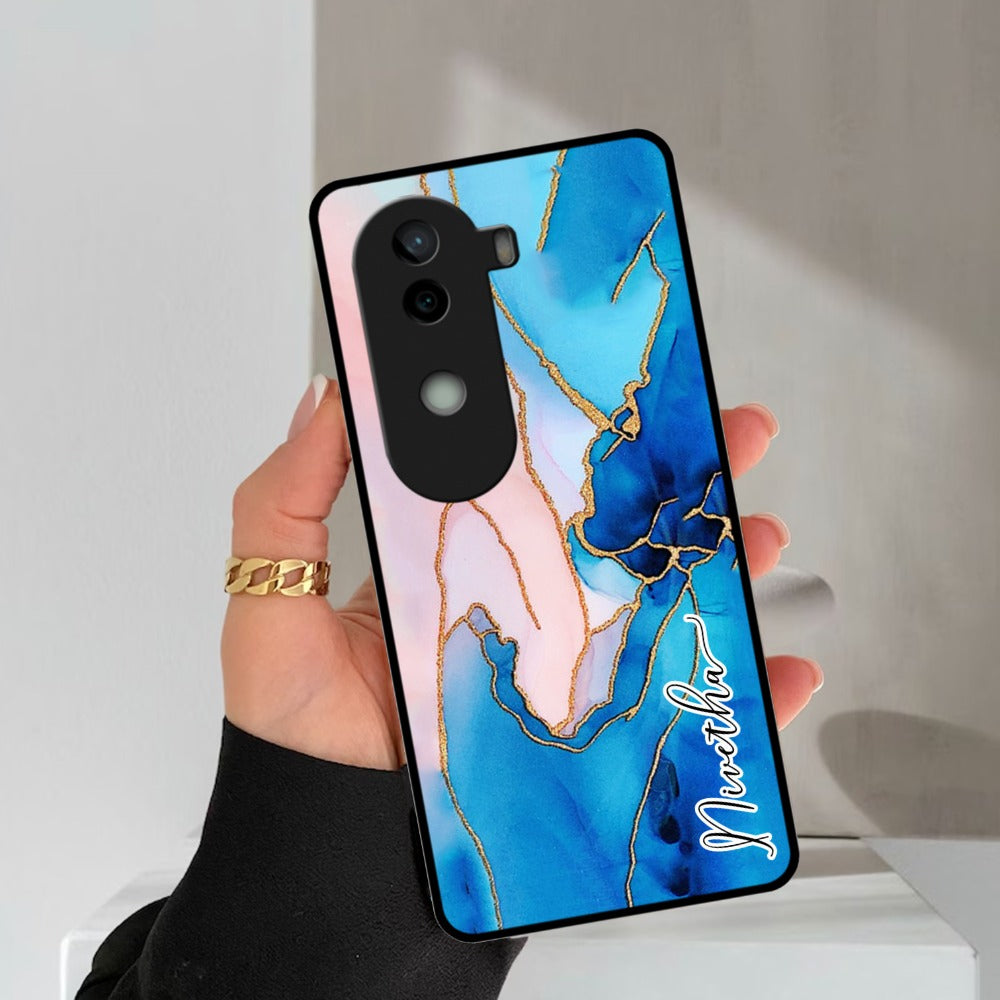 Blue Marble Glossy Metal Case Cover For Vivo