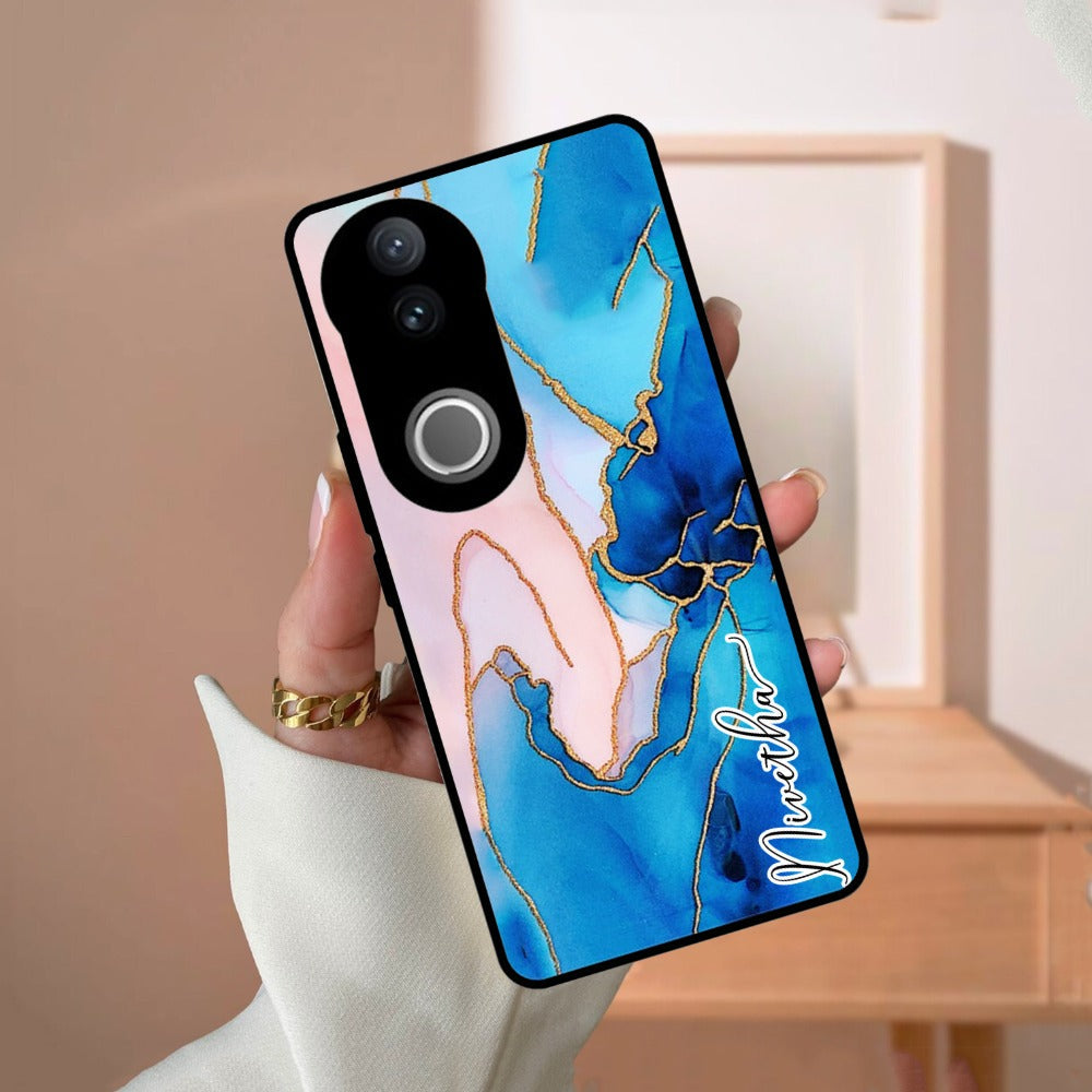 Blue Marble Glossy Metal Case Cover For Vivo