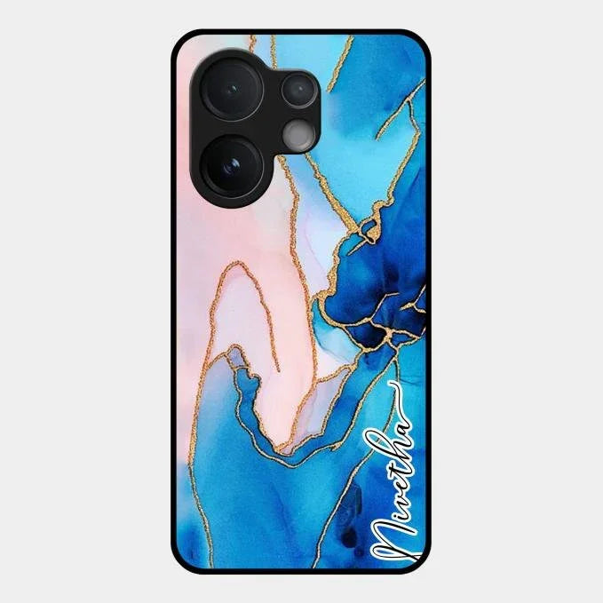 Blue Marble Glossy Metal Case Cover For Vivo V60 5G