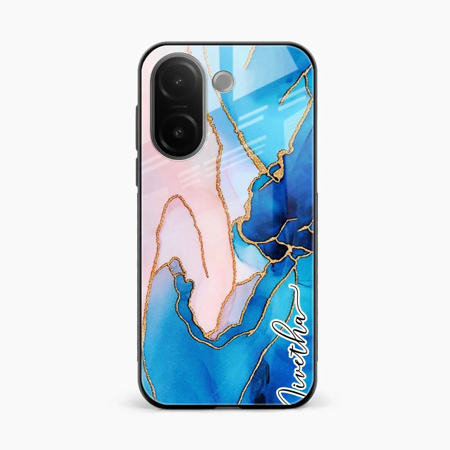 Blue Marble Glossy Metal Case Cover For Vivo V60e 5G