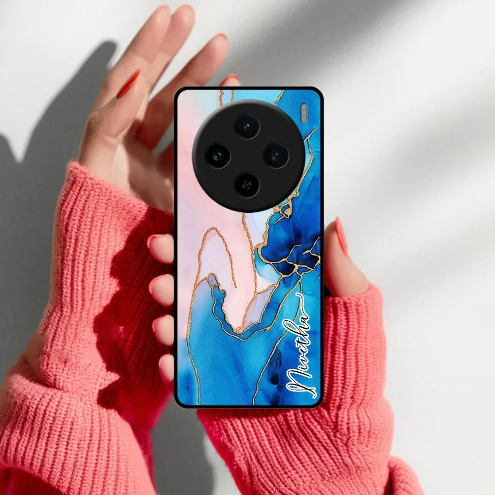 Blue Marble Glossy Metal Case Cover For Vivo - ShopOnCliQ