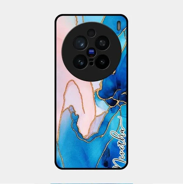 Blue Marble Glossy Metal Case Cover For Vivo X200 Pro 5G