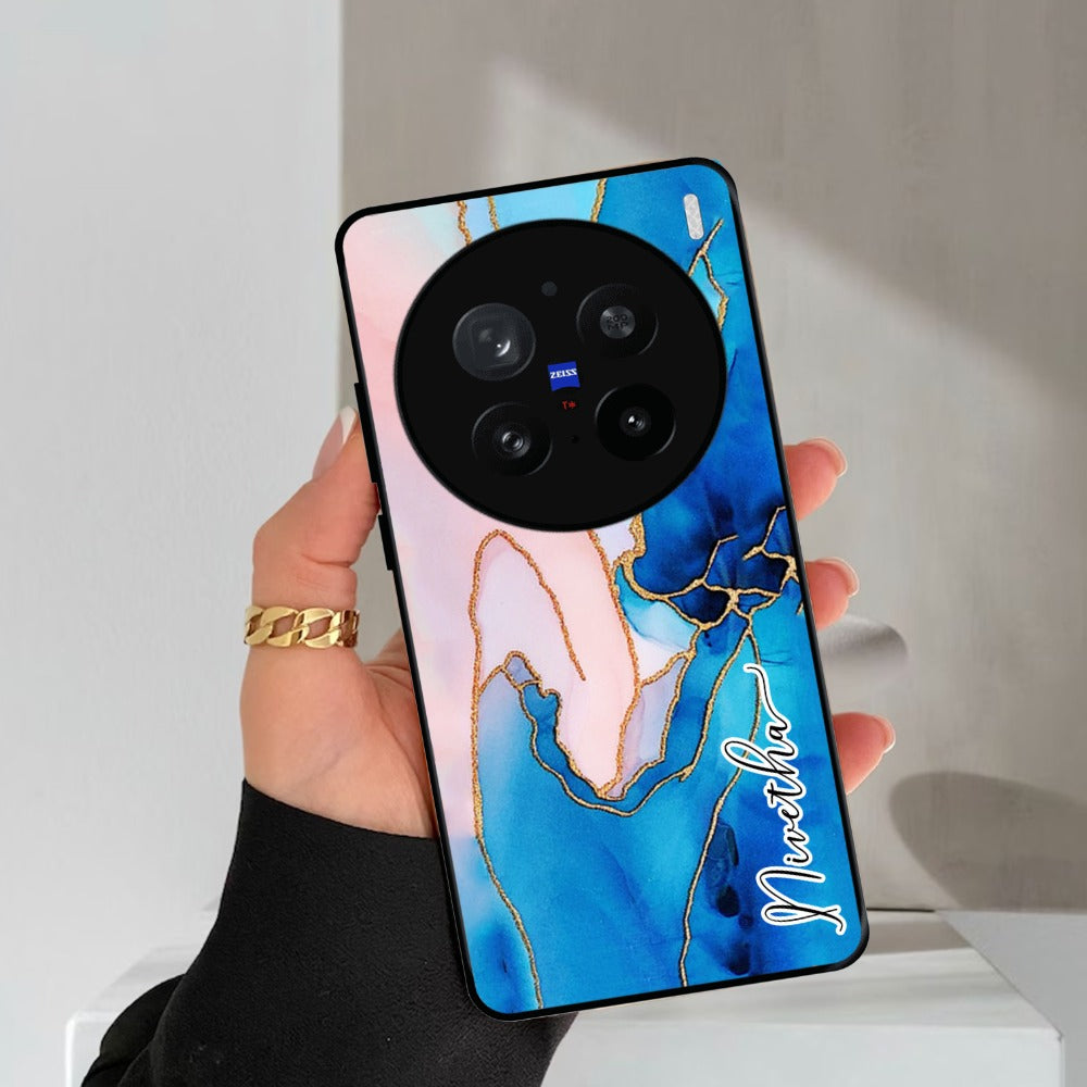 Blue Marble Glossy Metal Case Cover For Vivo