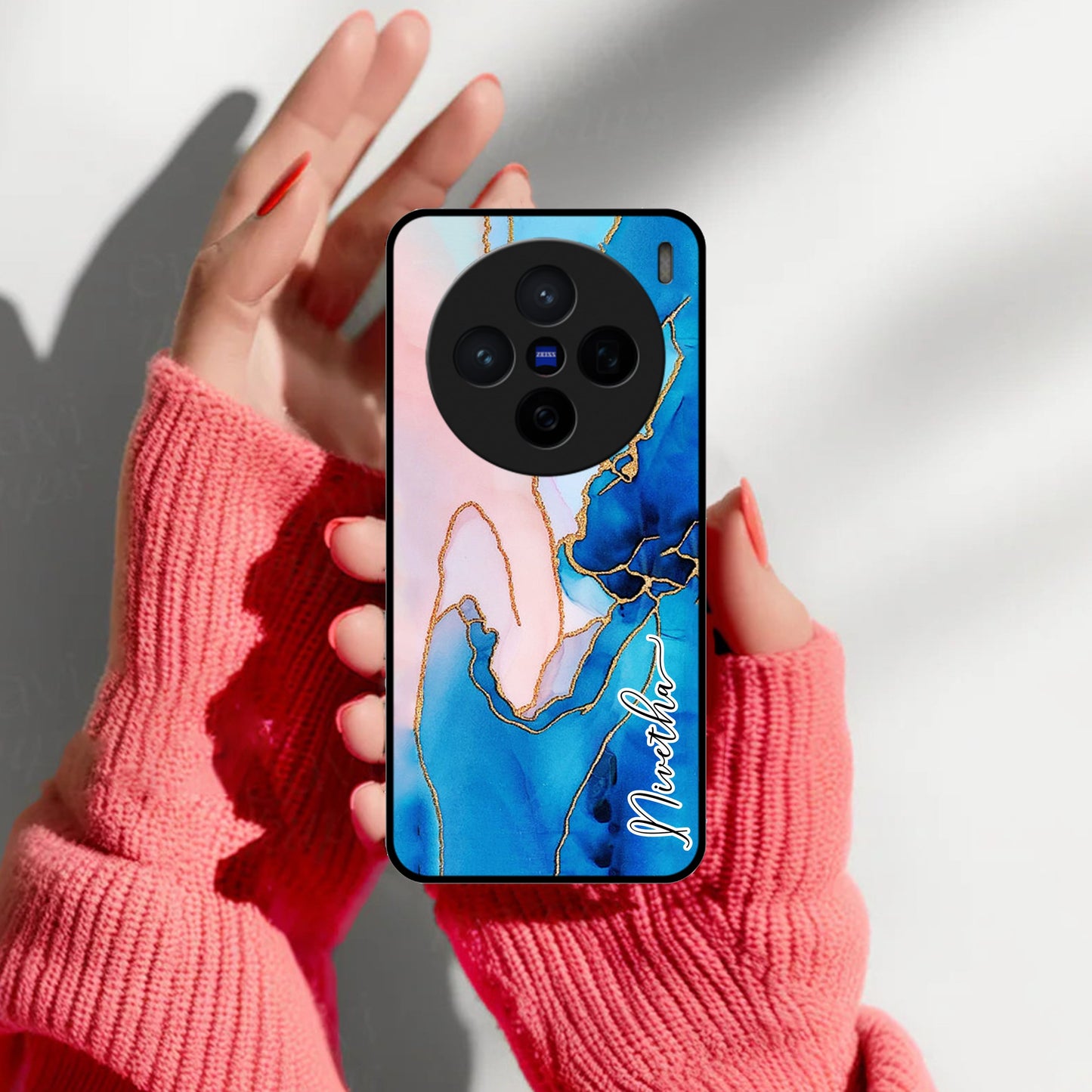 Blue Marble Glossy Metal Case Cover For Vivo