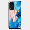 Blue Marble Glossy Metal Case Cover For Vivo X60 Pro 5G