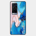 Blue Marble Glossy Metal Case Cover For Vivo X60 Pro Plus 5G