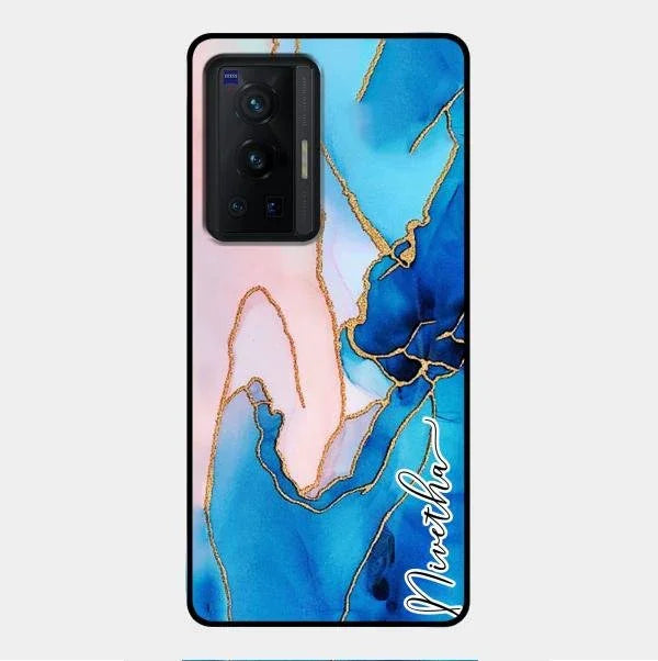 Blue Marble Glossy Metal Case Cover For Vivo X70 Pro 5G