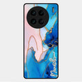 Blue Marble Glossy Metal Case Cover For Vivo X90 Pro 5G