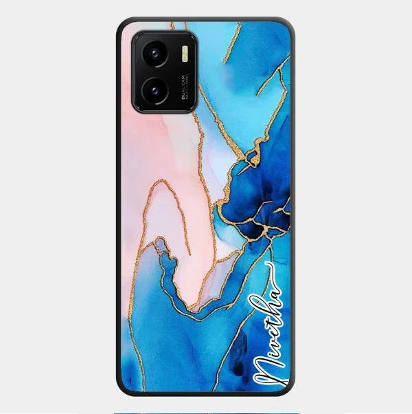 Blue Marble Glossy Metal Case Cover For Vivo Y01