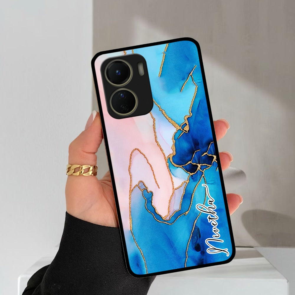 Blue Marble Glossy Metal Case Cover For Vivo