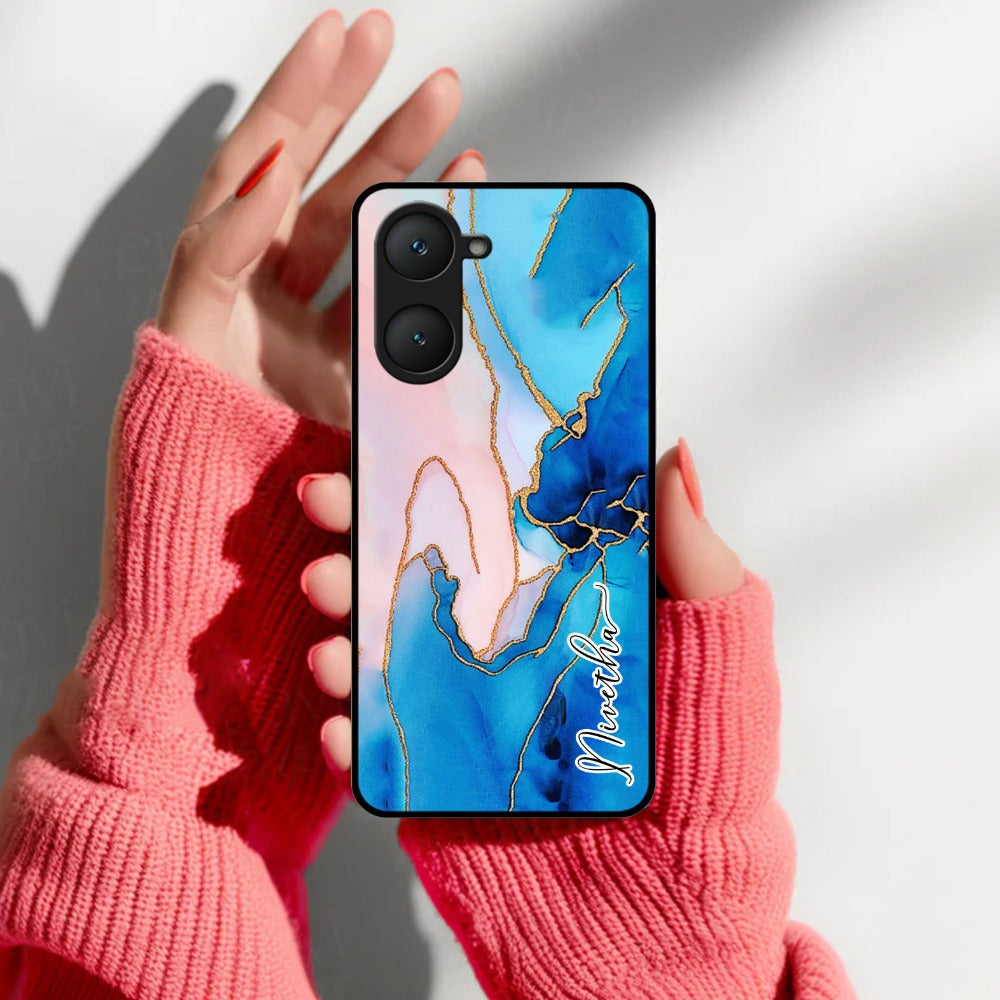 Blue Marble Glossy Metal Case Cover For Vivo