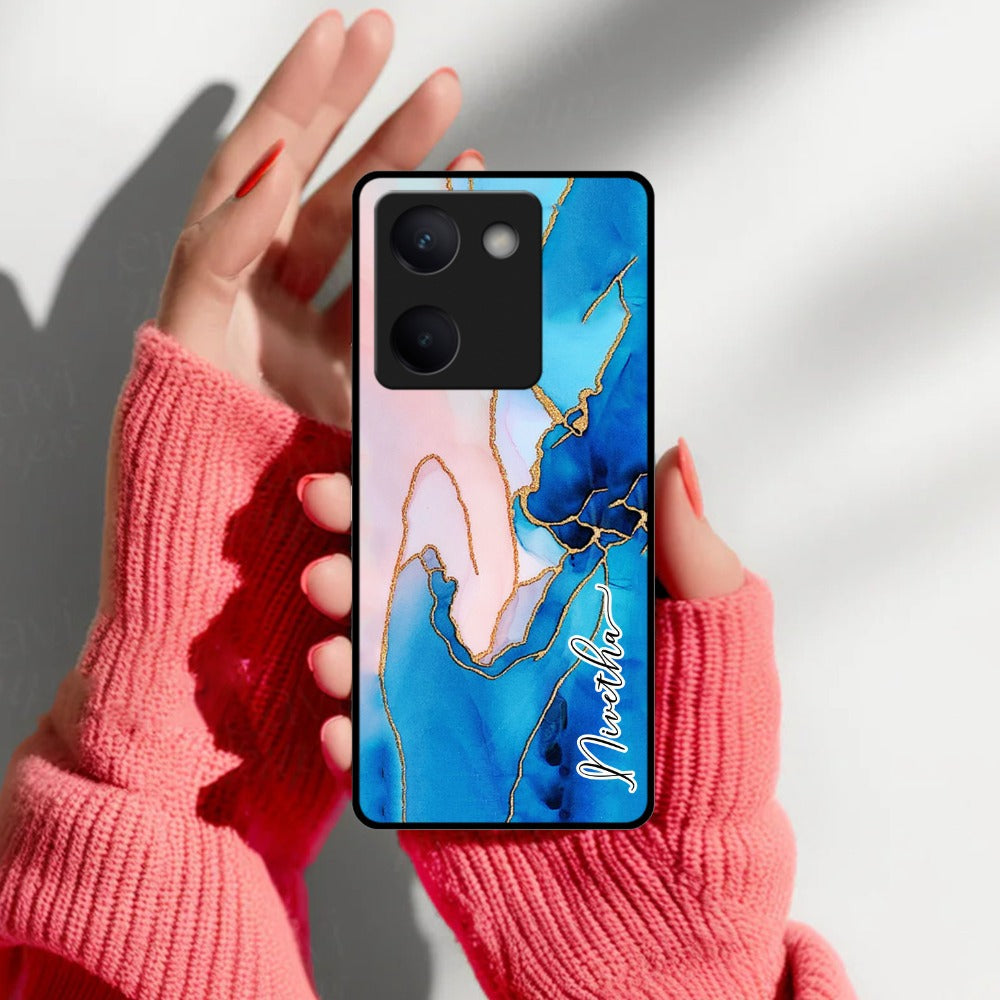 Blue Marble Glossy Metal Case Cover For Vivo