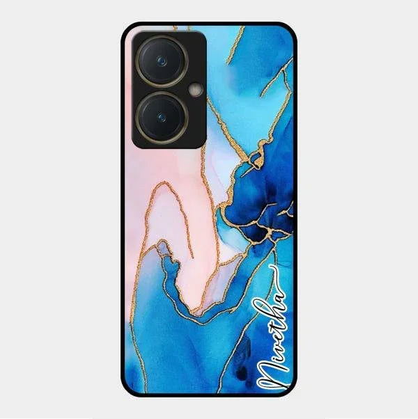 Blue Marble Glossy Metal Case Cover For Vivo Y27