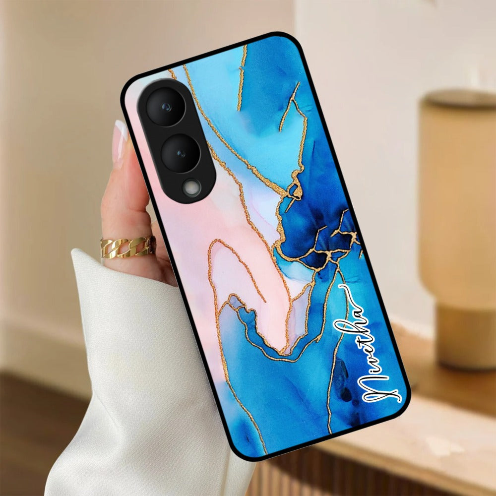 Blue Marble Glossy Metal Case Cover For Vivo