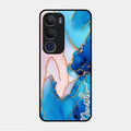 Blue Marble Glossy Metal Case Cover For Vivo Y29 5G