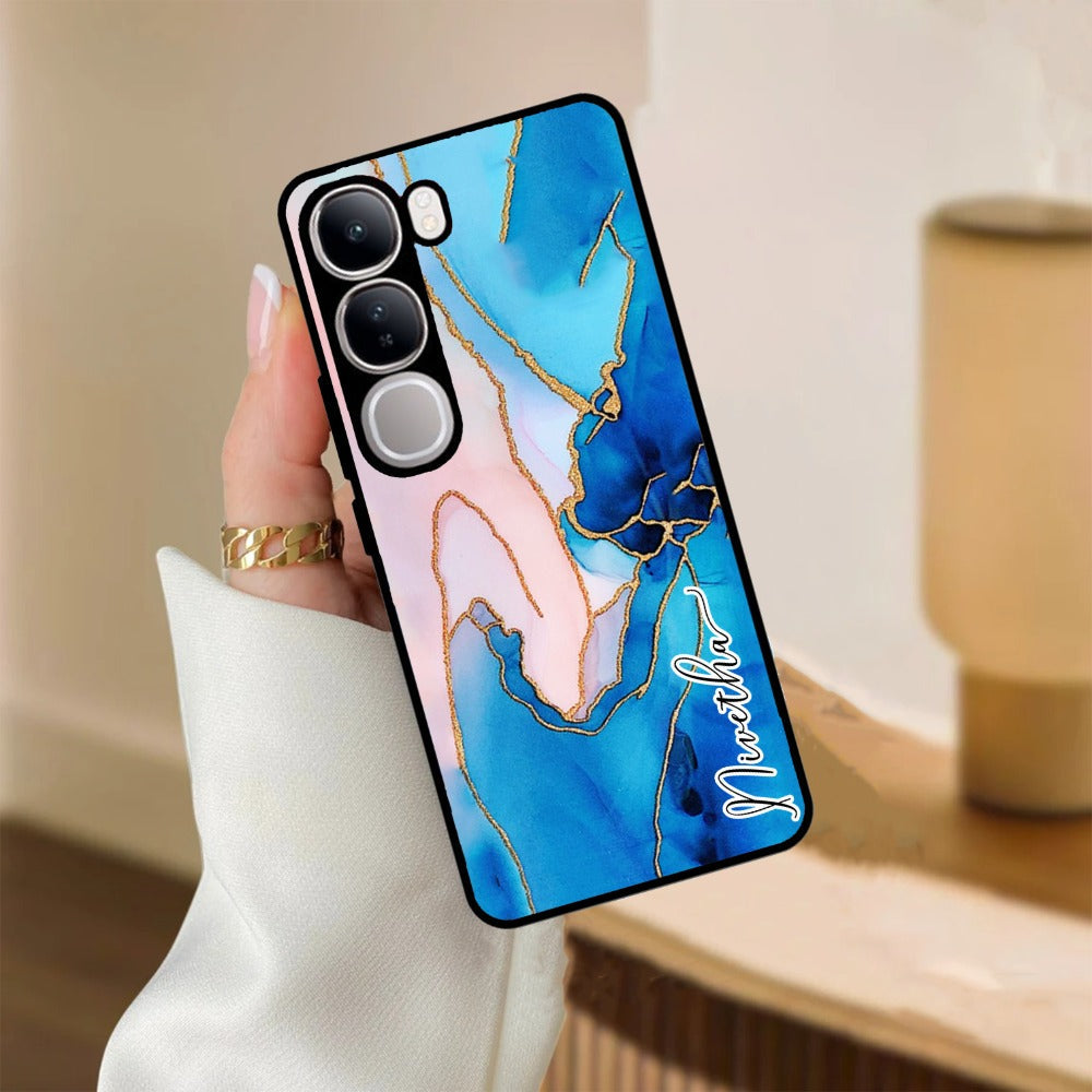 Blue Marble Glossy Metal Case Cover For Vivo