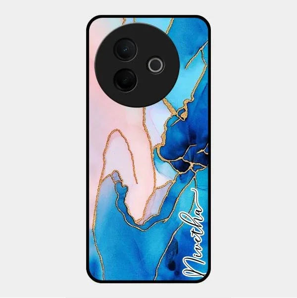 Blue Marble Glossy Metal Case Cover For Vivo Y39 5G