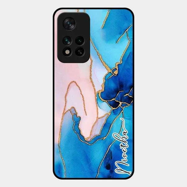 Blue Marble Glossy Metal Case Cover For Xiaomi 11I 5G