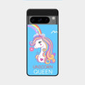 Blue Unicorn Queen Glass Phone Case For Google Pixel 8 Pro 5G
