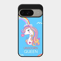 Blue Unicorn Queen Glass Phone Case For Google Pixel 9 5G