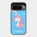 Blue Unicorn Queen Glass Phone Case For Google Pixel 9 Pro 5G