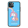Blue Unicorn Queen Glass Phone Case For iPhone 11 Pro