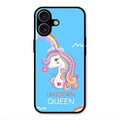 Blue Unicorn Queen Glass Phone Case For iPhone 17