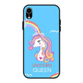Blue Unicorn Queen Glass Phone Case For iPhone XR