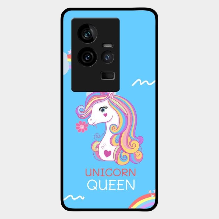 Blue Unicorn Queen Glass Phone Case For Iqoo 11 5G