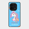Blue Unicorn Queen Glass Phone Case For Iqoo 13 5G