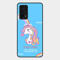 Blue Unicorn Queen Glass Phone Case For Iqoo 7 5G