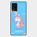 Blue Unicorn Queen Glass Phone Case For Iqoo 7 Legend 5G