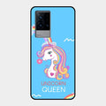 Blue Unicorn Queen Glass Phone Case For Iqoo 9 5G