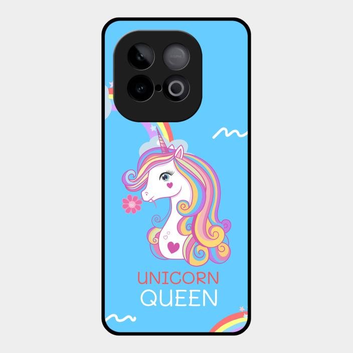 Blue Unicorn Queen Glass Phone Case For Iqoo Neo 10 5G