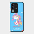 Blue Unicorn Queen Glass Phone Case For iQOO Z10x 5G