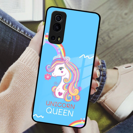 Blue Unicorn Queen Glass Phone Case For Vivo