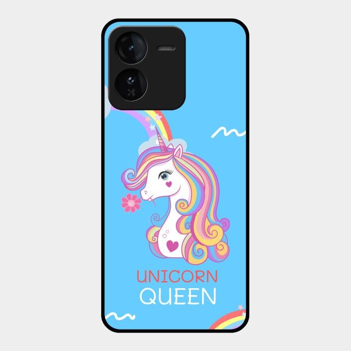 Blue Unicorn Queen Glass Phone Case For Iqoo Z9 5G