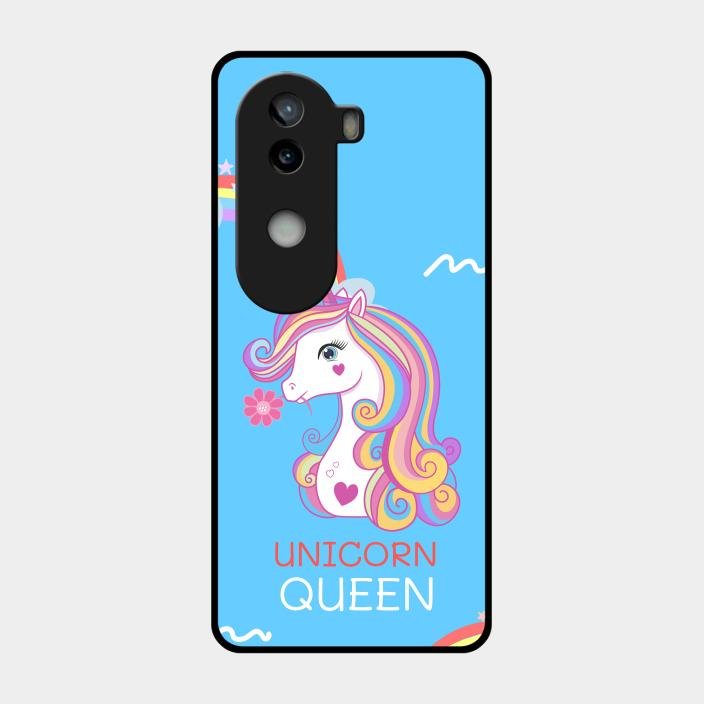 Blue Unicorn Queen Glass Phone Case For Iqoo Z9S 5G