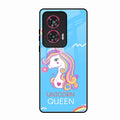 Blue Unicorn Queen Glass Phone Case For Motorola Edge 50 Fusion 5G