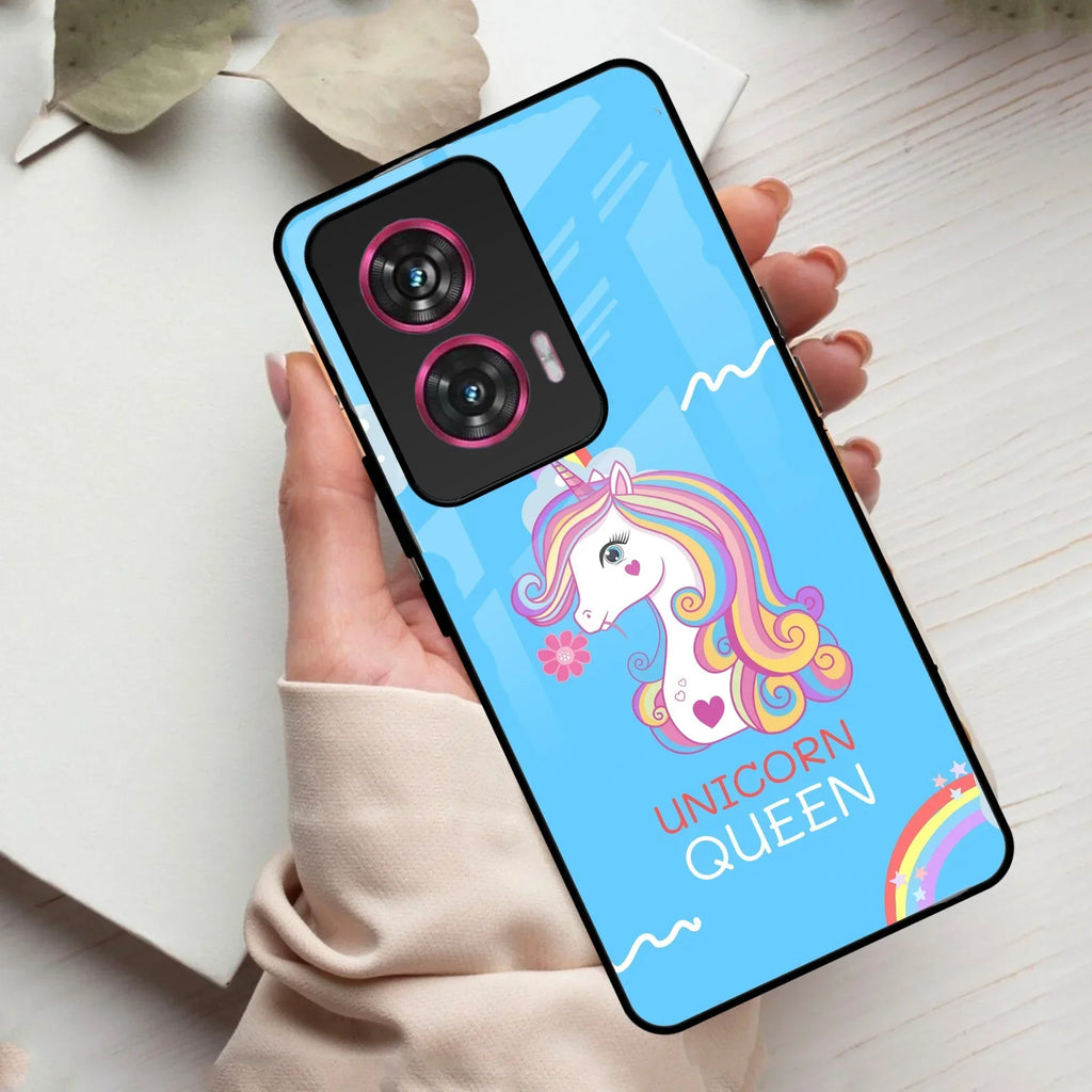 Blue Unicorn Queen Glass Phone Case For Motorola - ShopOnCliQ