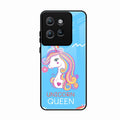 Blue Unicorn Queen Glass Phone Case For Motorola Edge 50 Neo