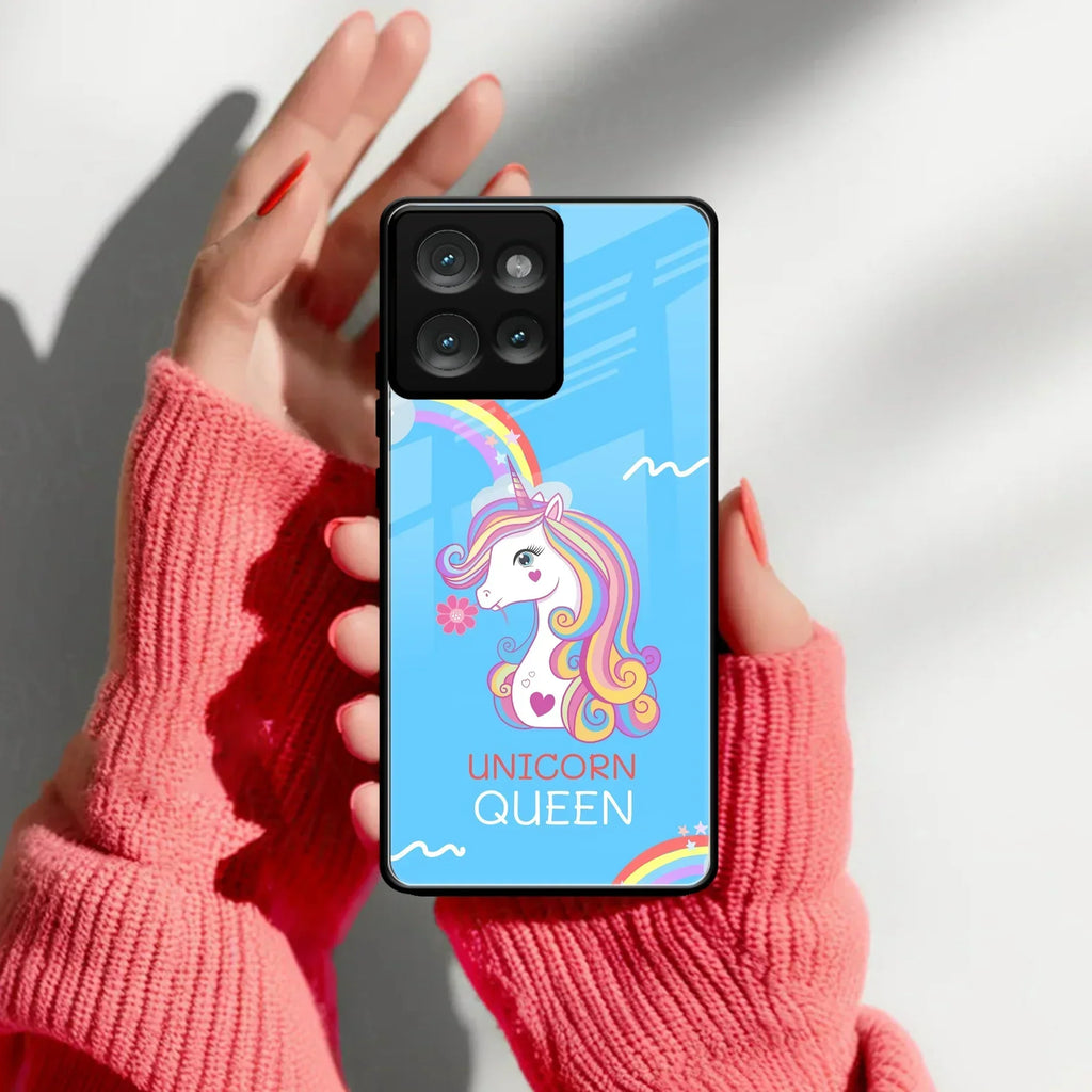 Blue Unicorn Queen Glass Phone Case For Motorola - ShopOnCliQ